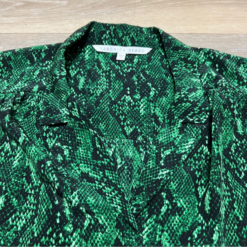 Veronica Beard Merci Python Print Silk Blouse Siz… - image 6
